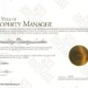 Certificate - Property Manager