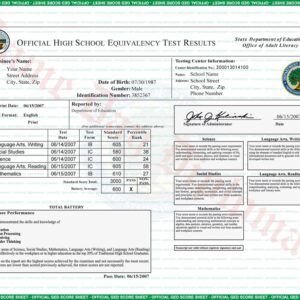 Buy GED Transcript online with Custom Test Scores - USA Security Paper
